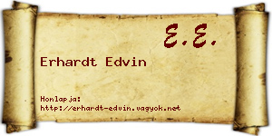 Erhardt Edvin névjegykártya